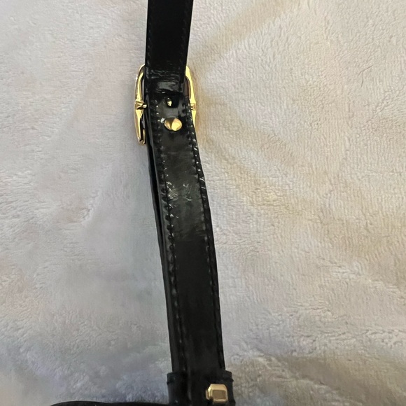 🩷 BALLY Black Patent Leather / Gold Hardware/ Crossbody
Bag Classic Logo💚 - Picture 8 of 16